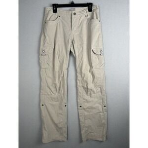 Kuhl Women's Pants 10 Reg Beige Legendary Cargo Nylon Blend Outdoors Hiking 2800
